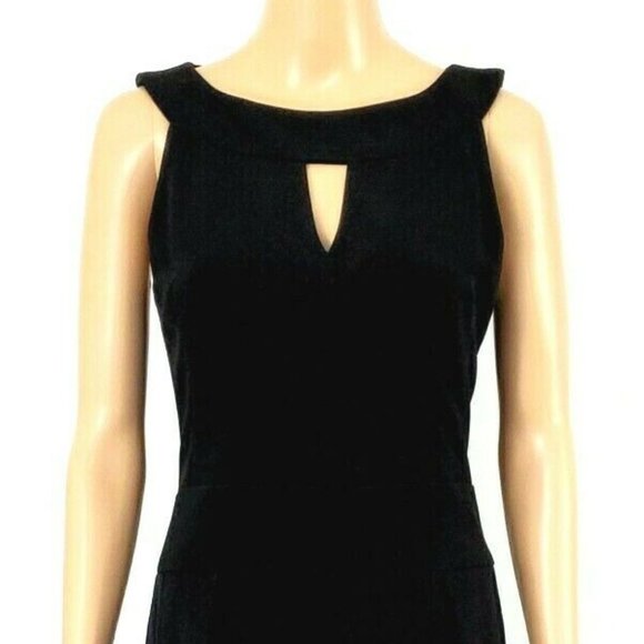 Vintage NANETTE LEPORE   Black Sleeveless Sheath Dress with Fringe Size 4 - Picture 3 of 8